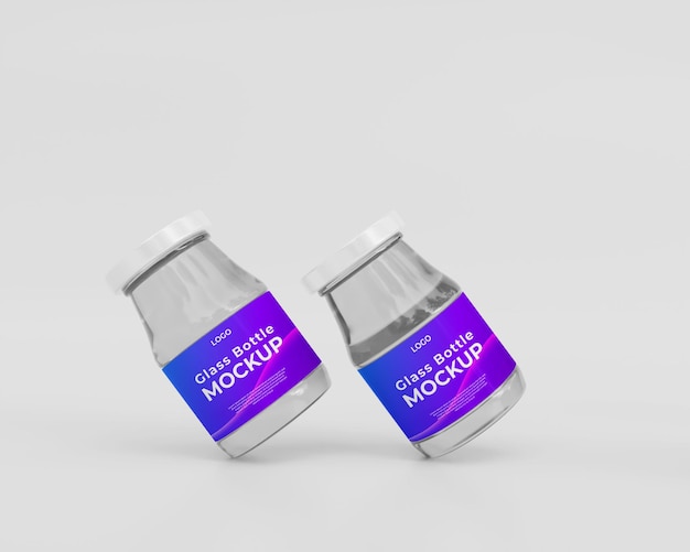 PSD 3d glazen fles ontwerp mockup