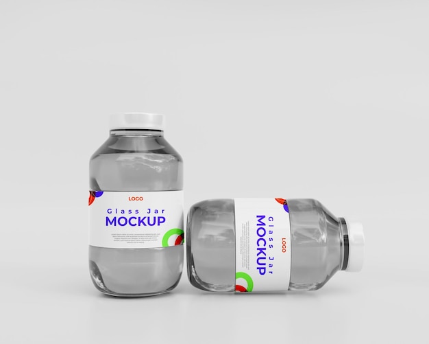 PSD 3d glazen fles ontwerp mockup