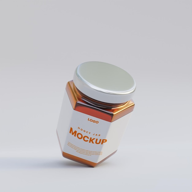 3d glazen honingpot mockup