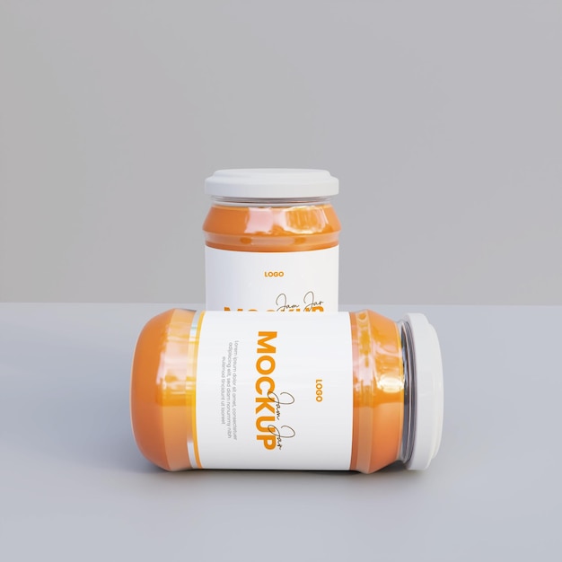 3D glazen jampot mockup