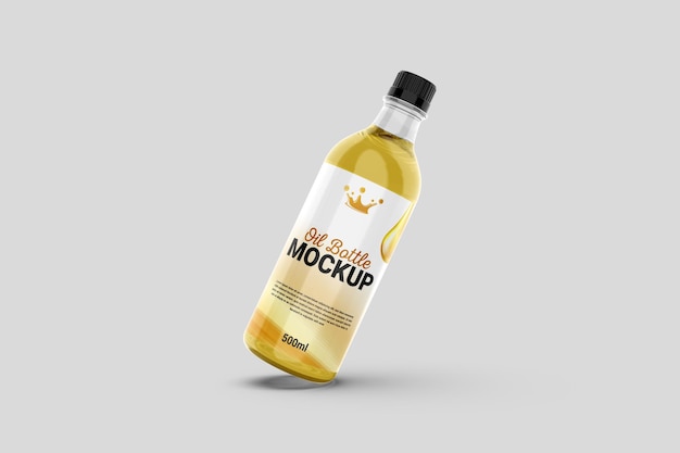 3D glazen oliefles mockup