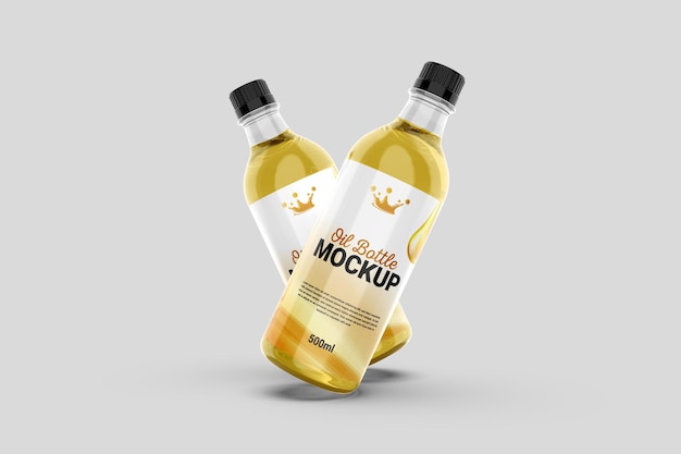 3D glazen oliefles mockup