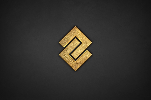 PSD 3d glitter gold logo mockup