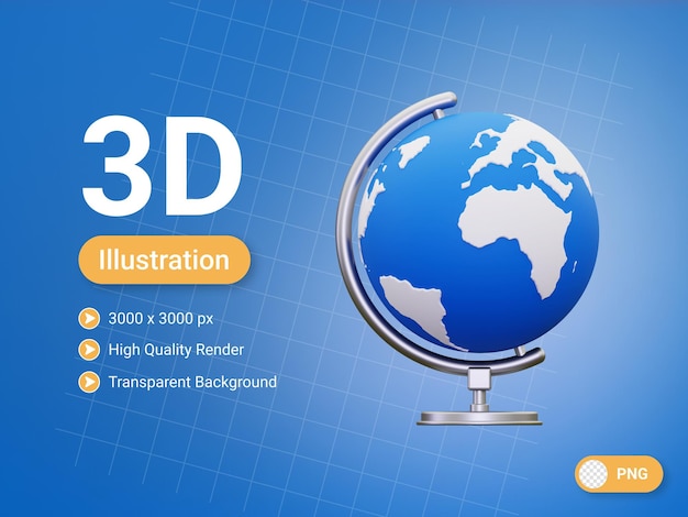 Значок 3d глобус