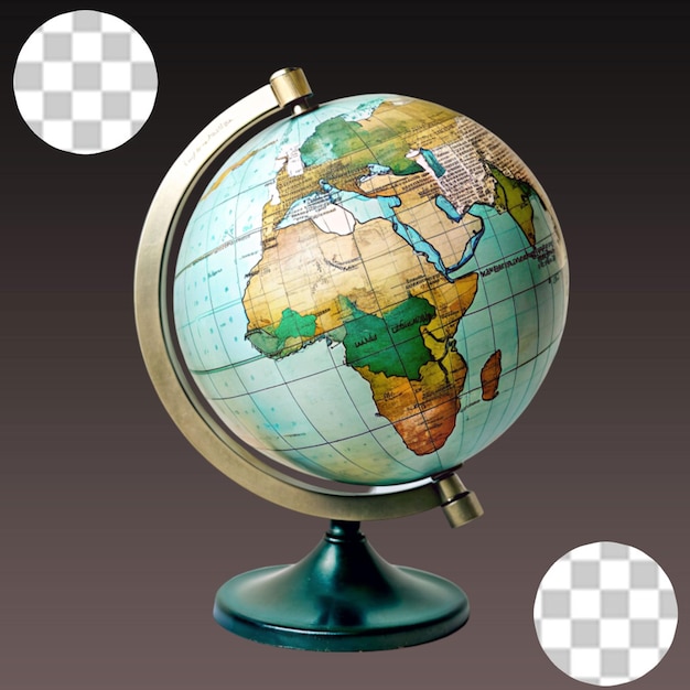 3d globe shape on transparent background
