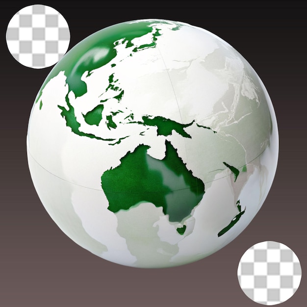 PSD 3d globe shape on transparent background