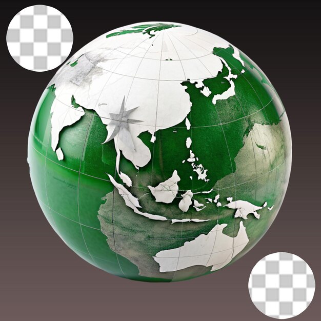 3d globe shape on transparent background