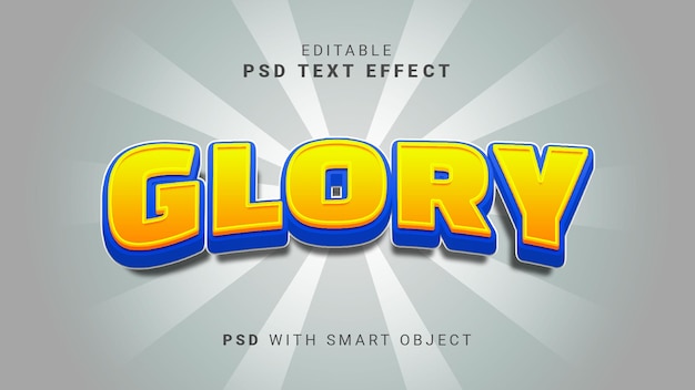 3d glory text effect