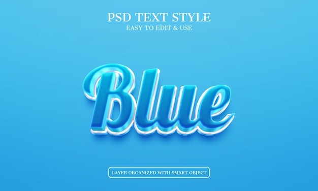 PSD file di stile di testo con effetti di vetro lucido 3d