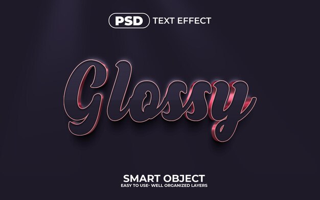 PSD 3d glossy psd text effect style editable