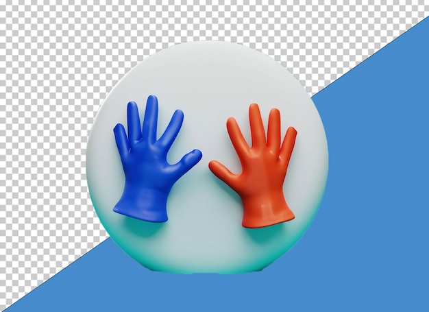 PSD 3d gloves png