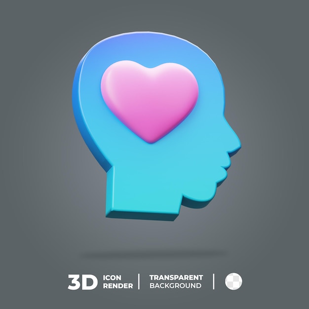 3d głowa ikona miłość