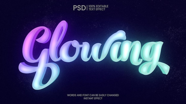 3D Glowing Text Effect