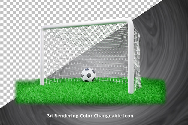 PSD 3d goalpost with football field or 3d football field with goalpost and football