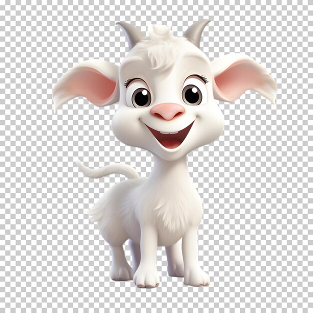 PSD 3d-персонаж козы, изолированный на прозрачном фоне