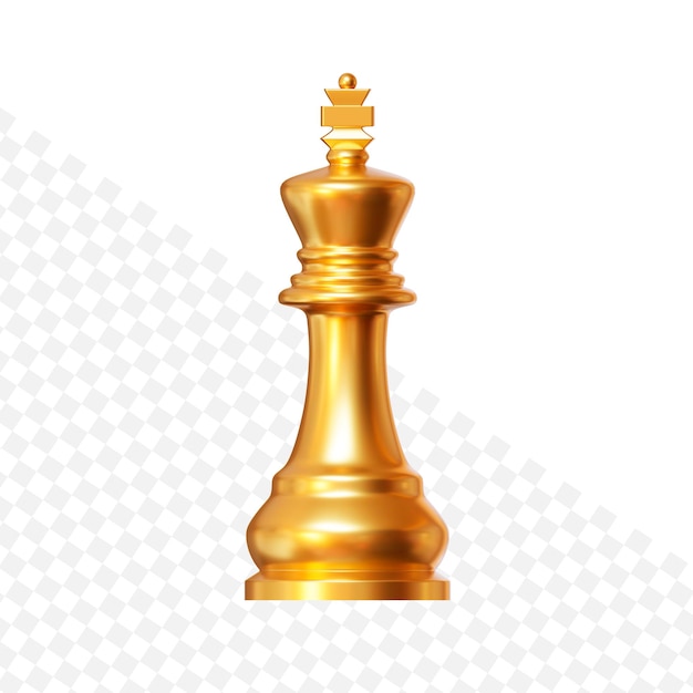 3d gold chess piece king or queen on isolated background Chess Strategy for Business Leadership