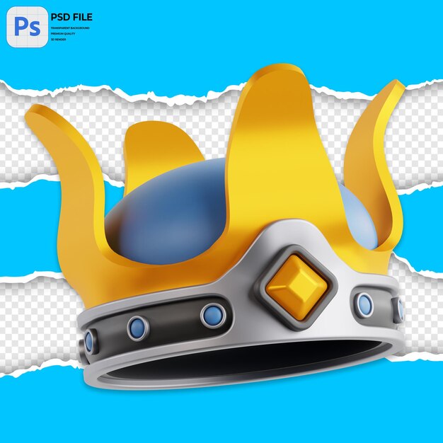 Illustrazione 3d della corona d'oro render icon isolato png