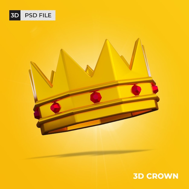 PSD 3d gold crown isolated