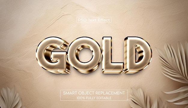 PSD Эффект редактируемого текста 3d gold