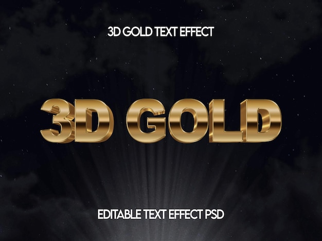 PSD effetto oro 3d per logo e testo