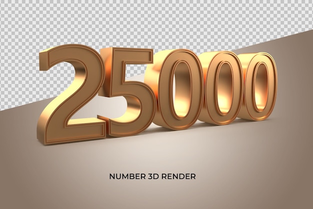 3d gold number 25000