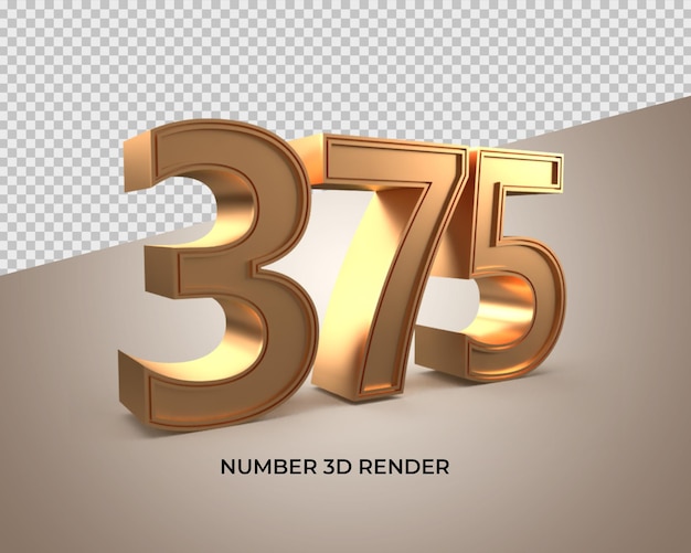 3d gold number 375