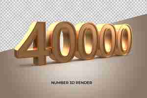 PSD 3d gold number 40000