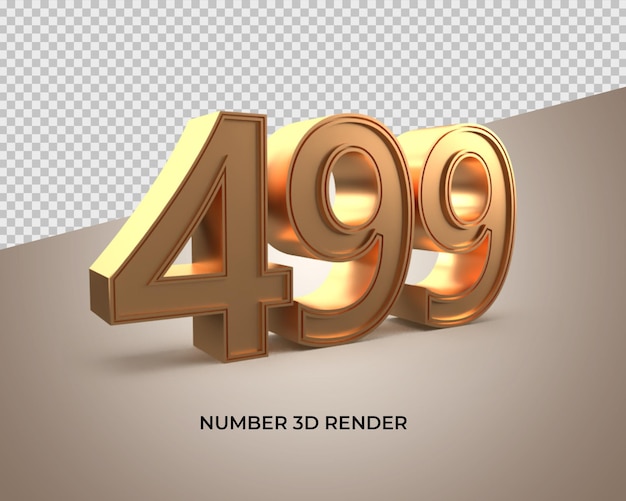 PSD 3d gold number 499