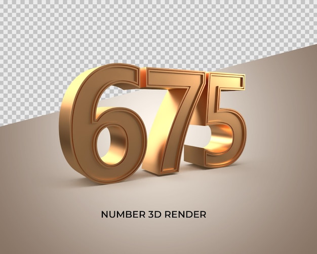 3d gold number 675