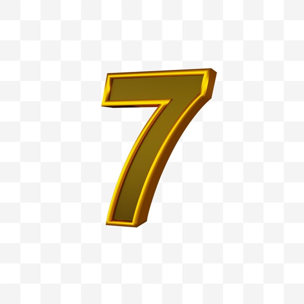 3d gold number 7