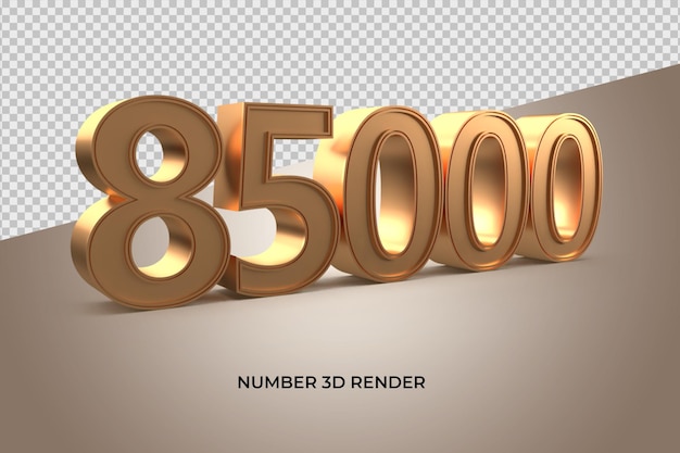 3d gold number 85000