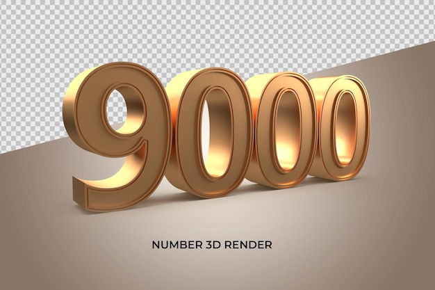 PSD 3d gold number 9000