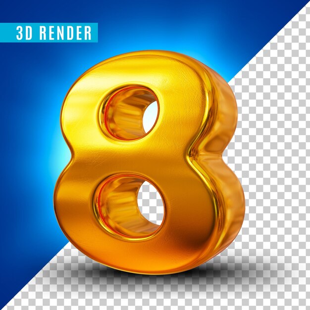 3d gold numbering for composition