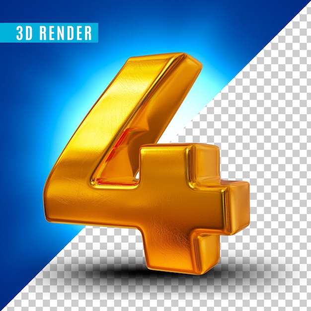 3d gold numbering for composition