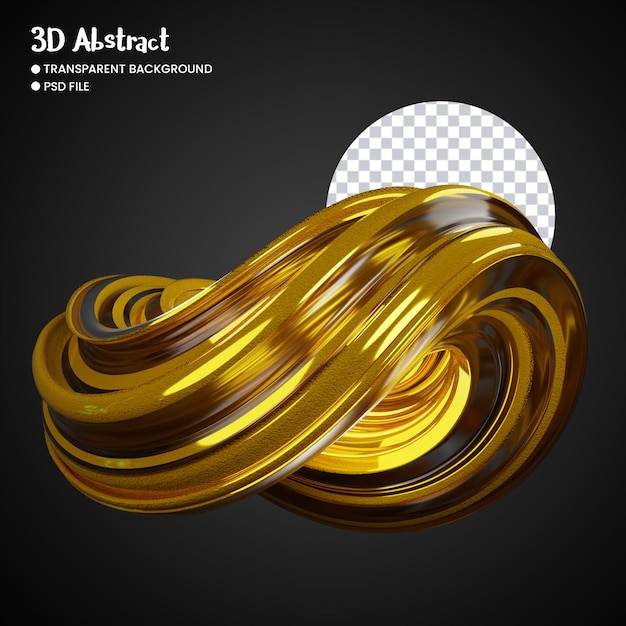 3d gold rendering of abstract shapes