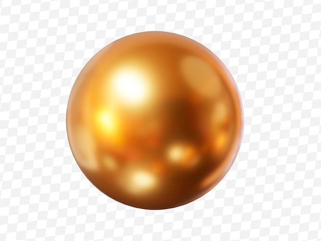 PSD 3d gold shape sphere metal simple figure for your design on white isolated background 3d render