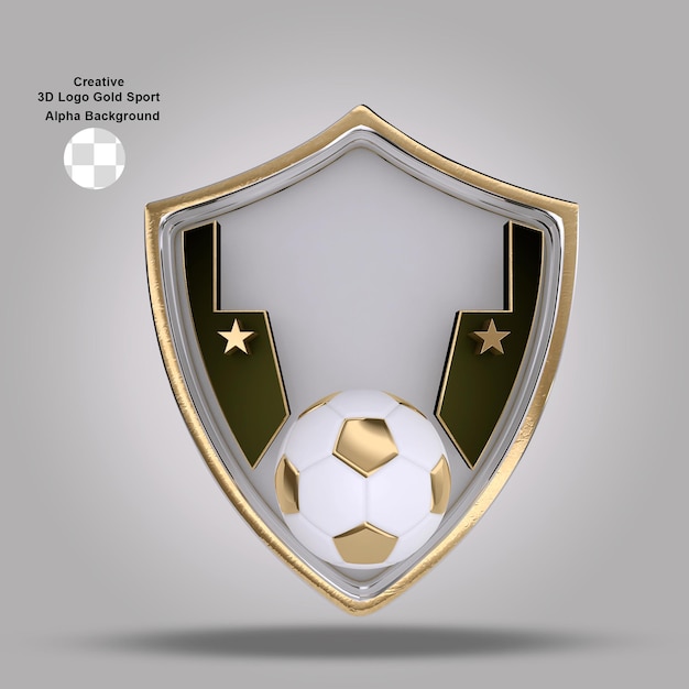 PSD rendering del logo 3d gold sport