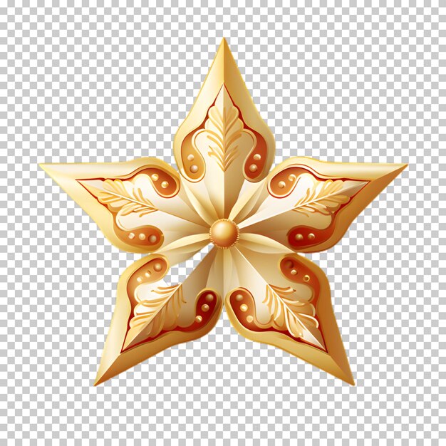 PSD 3d gold star isolated on transparent background