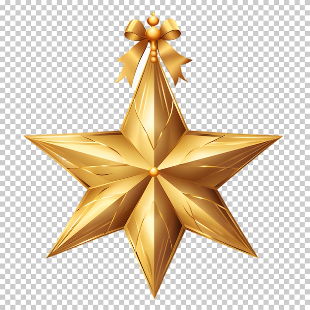 PSD 3d gold star isolated on transparent background