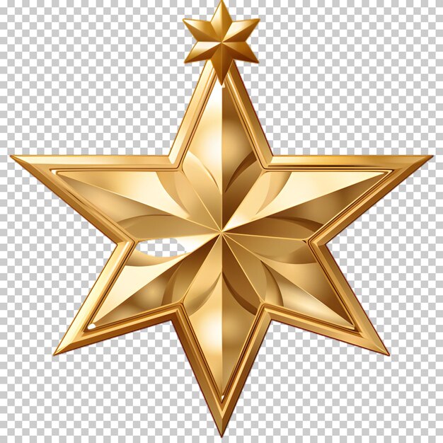 PSD 3d gold star isolated on transparent background