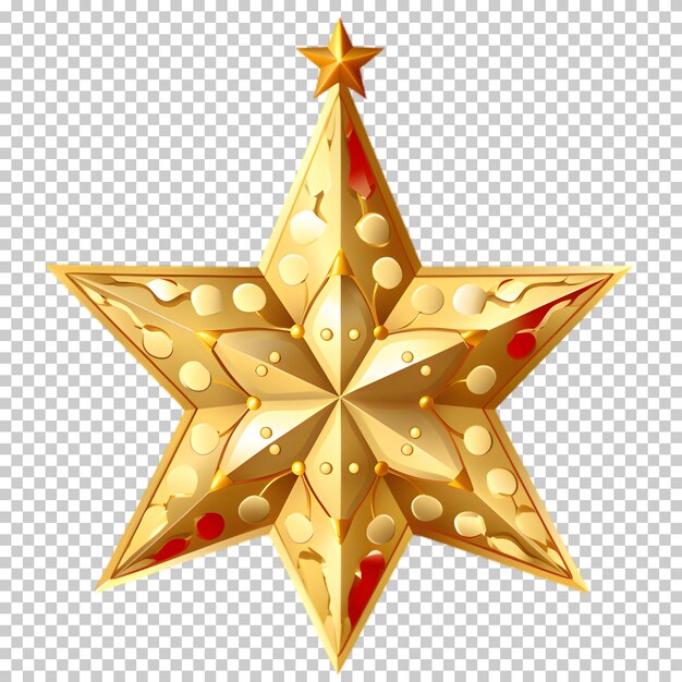 PSD 3d gold star isolated on transparent background