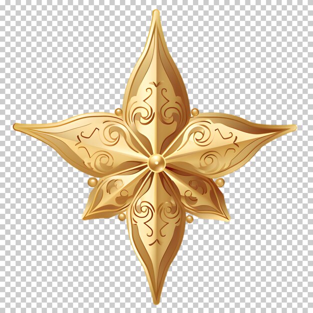 PSD 3d gold star isolated on transparent background