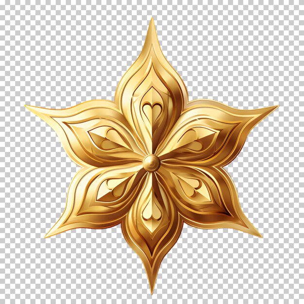 PSD 3d gold star isolated on transparent background