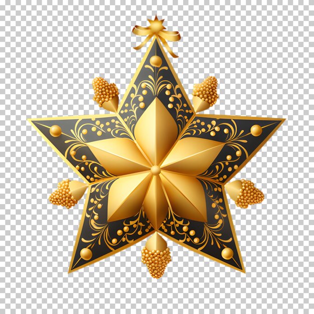 PSD 3d gold star isolated on transparent background