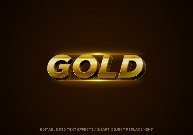 3d gold style editable text effect