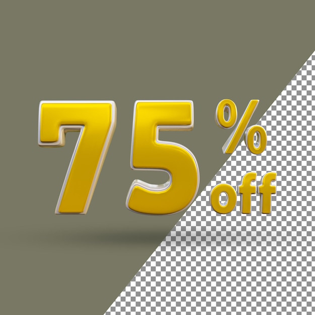 Numero di testo oro 3d 75% di sconto