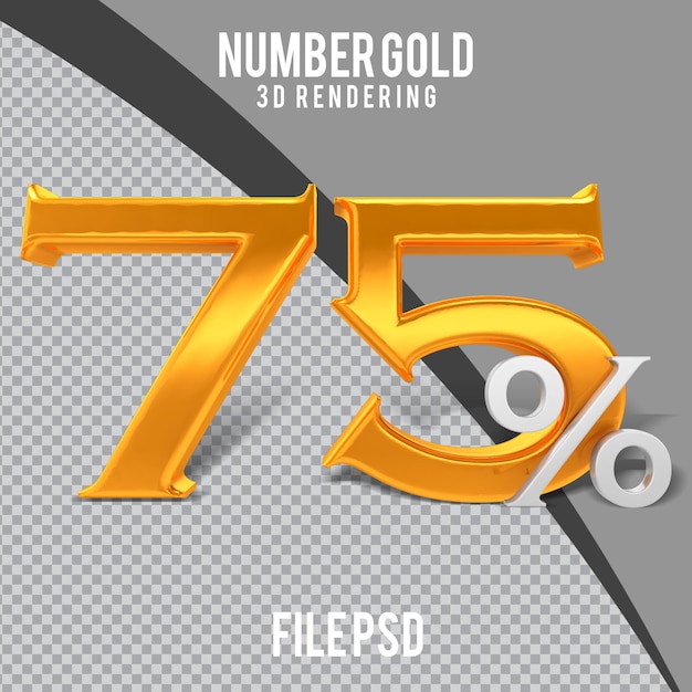 PSD 3d golden 75 percent