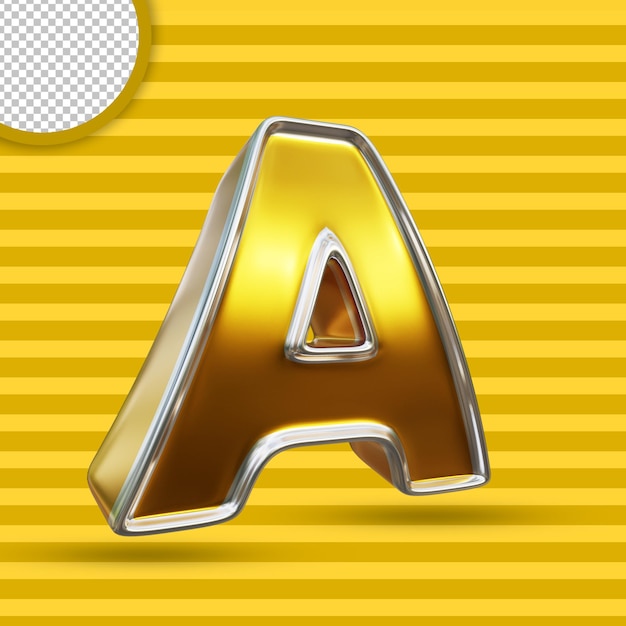 3d golden alphabet design isolated