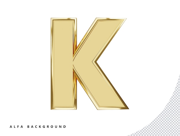 PSD 3d golden alphabet text effect