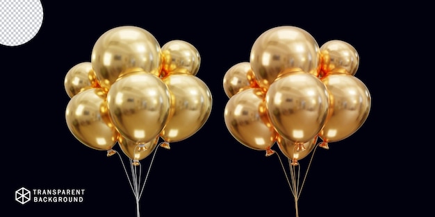 PSD 3d golden balloon icon set